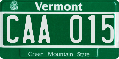 VT license plate CAA015