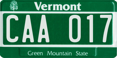 VT license plate CAA017