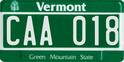 VT license plate CAA018