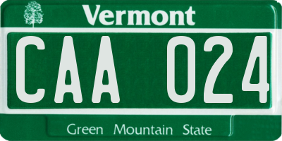 VT license plate CAA024