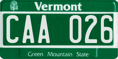 VT license plate CAA026