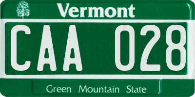 VT license plate CAA028