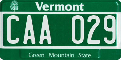 VT license plate CAA029