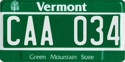 VT license plate CAA034