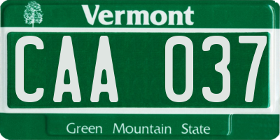 VT license plate CAA037