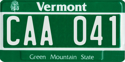 VT license plate CAA041