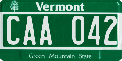 VT license plate CAA042