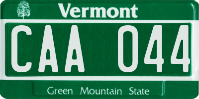 VT license plate CAA044
