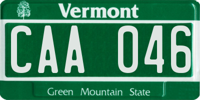 VT license plate CAA046