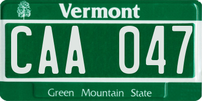 VT license plate CAA047