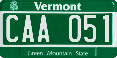 VT license plate CAA051
