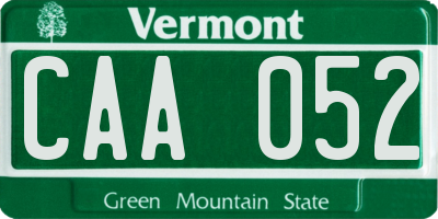 VT license plate CAA052