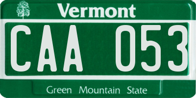 VT license plate CAA053