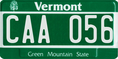 VT license plate CAA056