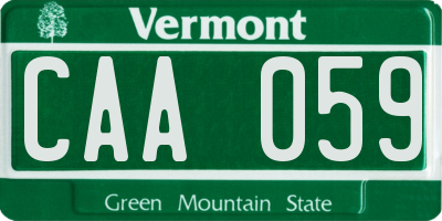 VT license plate CAA059