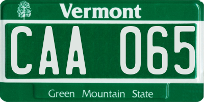 VT license plate CAA065