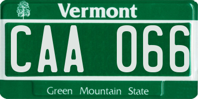 VT license plate CAA066