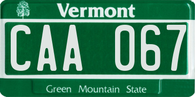 VT license plate CAA067