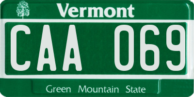 VT license plate CAA069