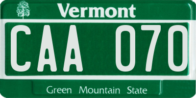 VT license plate CAA070