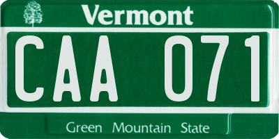 VT license plate CAA071