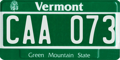 VT license plate CAA073