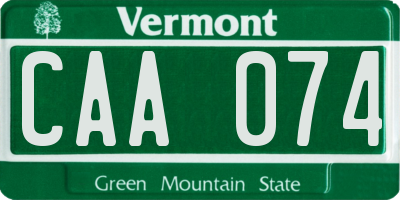 VT license plate CAA074