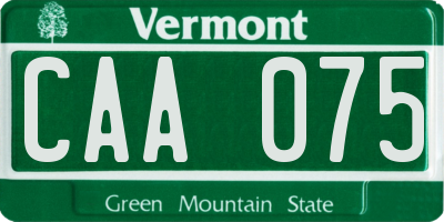 VT license plate CAA075