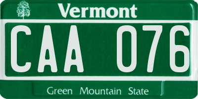 VT license plate CAA076