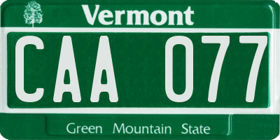 VT license plate CAA077