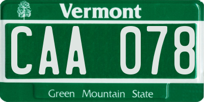 VT license plate CAA078