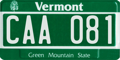 VT license plate CAA081