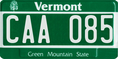 VT license plate CAA085