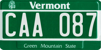 VT license plate CAA087