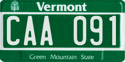 VT license plate CAA091