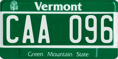 VT license plate CAA096