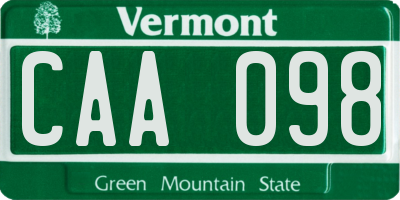 VT license plate CAA098