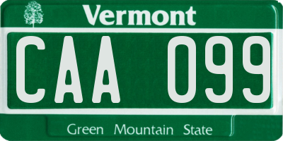 VT license plate CAA099