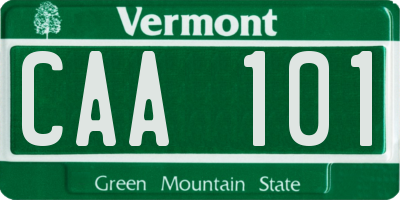VT license plate CAA101