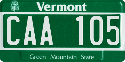 VT license plate CAA105
