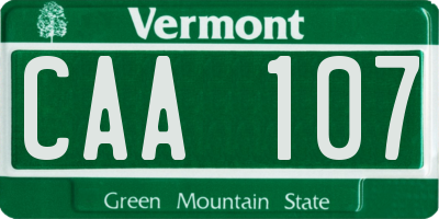 VT license plate CAA107