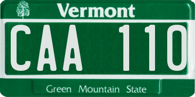 VT license plate CAA110