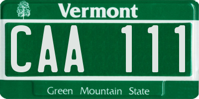 VT license plate CAA111