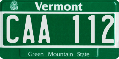 VT license plate CAA112