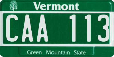 VT license plate CAA113