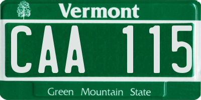 VT license plate CAA115