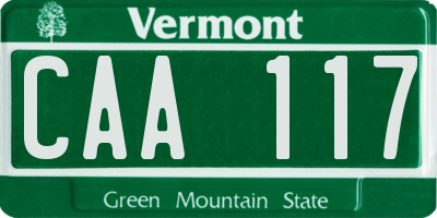VT license plate CAA117