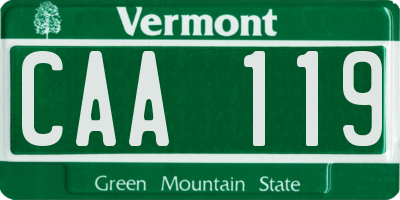 VT license plate CAA119