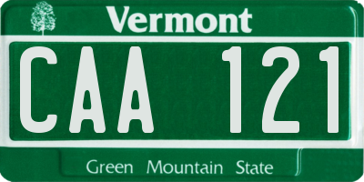 VT license plate CAA121