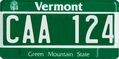 VT license plate CAA124